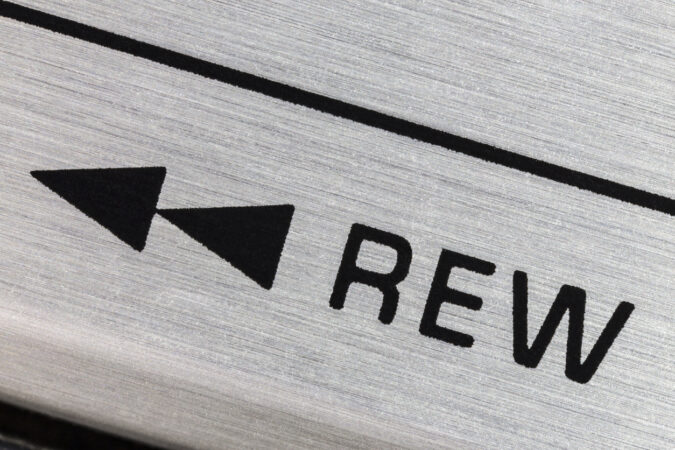 Rewind Button Tape Player Macro Detail