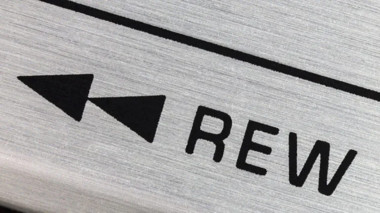 Rewind Button Tape Player Macro Detail